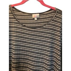 EUC LuLaRoe Irma Top. Size Large. Black and White striped.